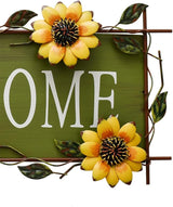 Welcome Sign Metal Hanging Sunflower Signs for Front Door Porch Wall - Rustic Decorative Door Hanger Indoor Outdoor Spring Decoration Wreath Decor (A)