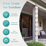 dreamysoul Rain Chains for Outside, 6.56 FT Length with 8 Spinners, Decorative Rain Chains for Gutters, Replacement for Downspout