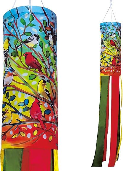 Tree Birds Windsock 40 Inch Durable Outdoor Hanging Decoration for Yard Garden Patio Home and More