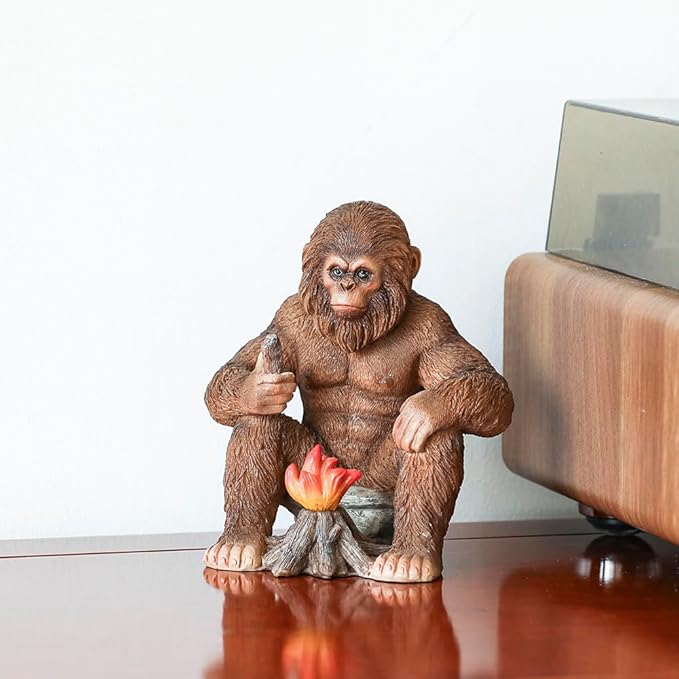 Bigfoot Statue Bigfoot Monster Fire Resin Figures 6.1 Inches, Sasquatch Gifts. Sasquatch Decor Indoor/Outdoor. Garden Decor Father's Day and Festival Gifts