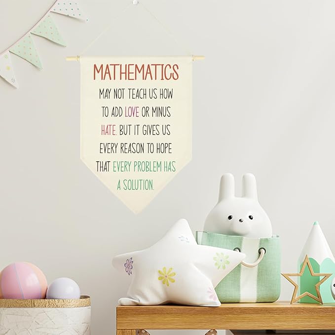 Funny Math Classroom Must Haves Hanging Pennant Flag Humorous Middle High School Hanging Flag Funny Mathematics Gift for Math Lover Teacher Student