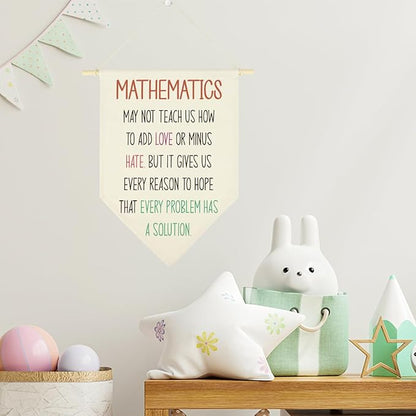 Funny Math Classroom Must Haves Hanging Pennant Flag Humorous Middle High School Hanging Flag Funny Mathematics Gift for Math Lover Teacher Student