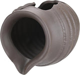 M METERXITY Ceramic Garden Fountain Spitter, Clay Pot Ecological Tank for Pond/Backyard Water Feature/Cave Waterfall/Landscaping, DIY Water Flow Jar Hydroponic Vase [5.5in, Vintage Brown]
