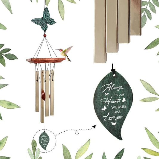 ASTARIN Memorial Custom Wind Chimes for Loss of Loved One, Wind Chimes for Patio Yard Decor, 24'' (Condolences-2)