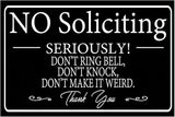 Funny Dark Humor Beware Warning Sign, No Soliciting Wall Decor, Don’t Ring Bell Don’t Knock, Yard Garden Plaque Outdoor for Home Fence 8 X 12 Inches