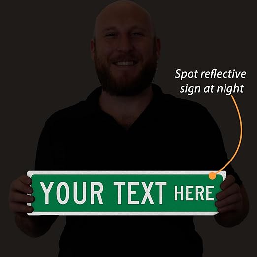 SmartSign Green Custom Street Sign - 4" x 18", Aluminum, Reflective Option, Personalize Your Own Street Sign, Outdoor Metal Sign for Home, Office, Decor, Room, USA-Made