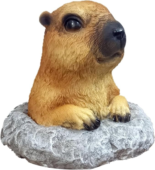 Patio Ornament Resin Gopher Statue Garden Decoration Realistic Animal Statues Weather-Resistant Garden Decor for Lawn Patio Balcony A