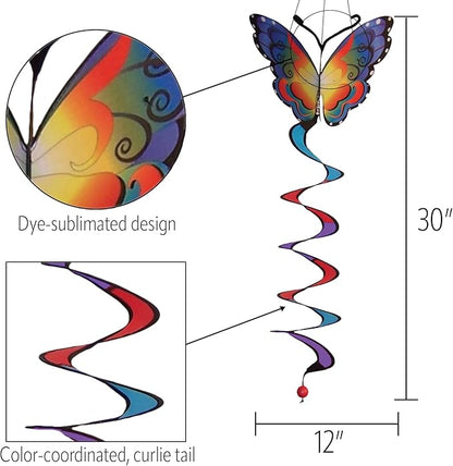 In the Breeze Fantasy Butterfly Theme Twister Outdoor Hanging Decoration, 4288