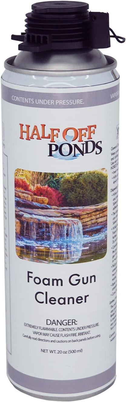 Half Off Ponds Waterfall Foam Gun Cleaner – 20oz Spray Solvent for Uncured Expanding Foam & Adhesive – Foam Dispenser Tool Cleaner for Ponds, Waterfalls & Landscape Rockwork