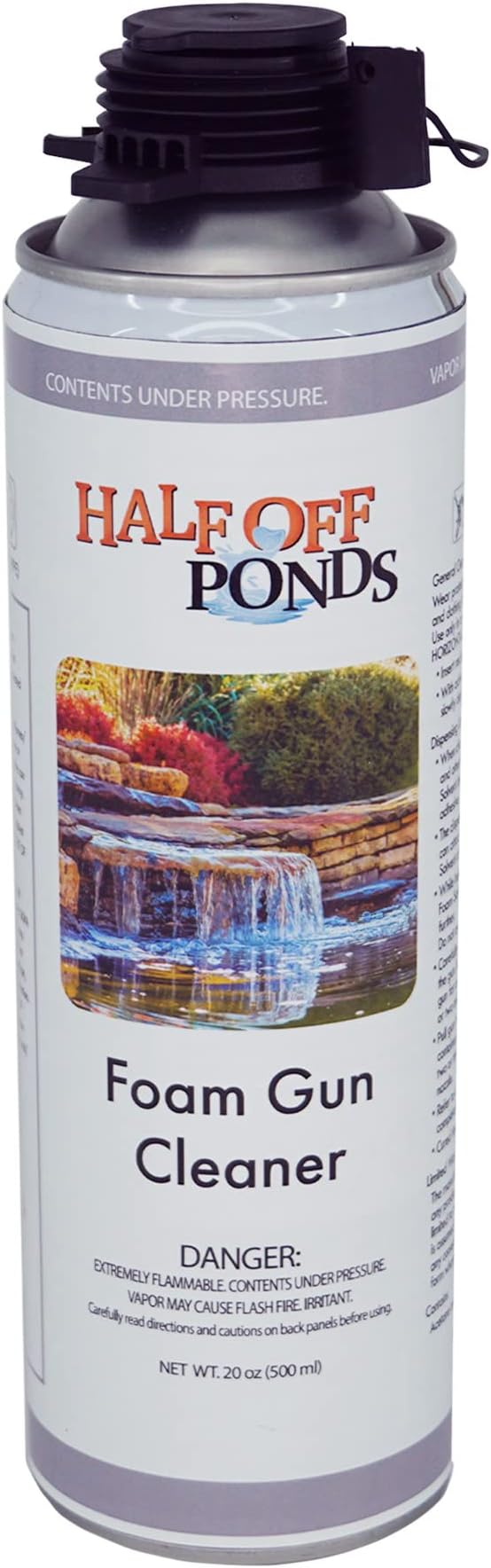 Half Off Ponds Waterfall Foam Gun Cleaner – 20oz Spray Solvent for Uncured Expanding Foam & Adhesive – Foam Dispenser Tool Cleaner for Ponds, Waterfalls & Landscape Rockwork