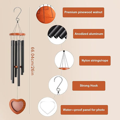 Memorial Wind Chimes Outdoor,Personalized Sympathy Gifts for Loss of Loved One, Memorial Gifts for Loss of Mom,Wind Chimes for Mother's Day Mom Grandma Neighbors Unisex