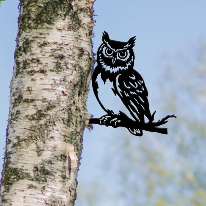 SUPERDANT Metal Owl Garden Decor for Outside Bird Animals Yard Stakes for Decorations Outdoor Statues Iron Art Stake Decorative Silhouette Lawn Ornament Patio Porch Farmhouse Decoration Gifts