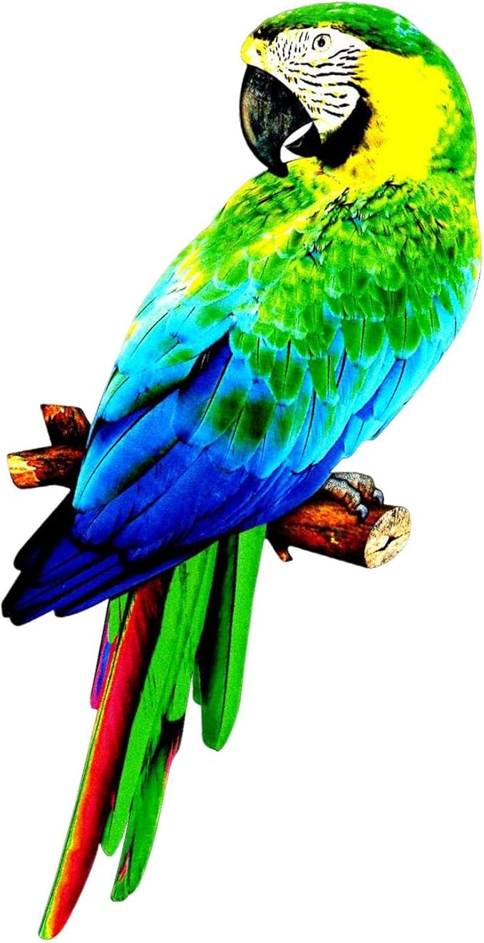 MagiDeal Artificial Parrots Figurines, Metal Birds Decoration, 2D Flat Parrot Craft Statue, Bird Model Photo Props, Macaw Sculpture for Outdoor Party Garden Lawn Yard Fence Decor, Style A