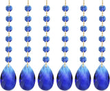 PATIKIL Teardrop Crystal Chandelier Pendants Beads, 6 Pack 160mm Length 38mm Chandelier Prisms Parts Ornaments Hanging Beads for DIY Arts Crafts Decoration, Dark Blue