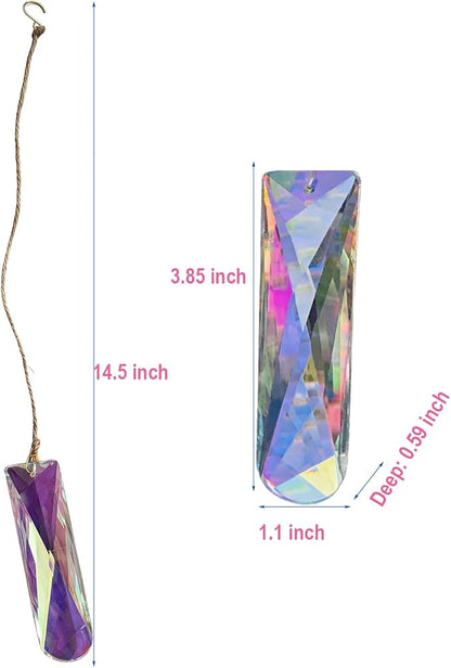 Crystal Prism Suncatcher DIY, 3pc Rectangular Prism Sparkling suncatchers for Windows Hanging, Car, Garden & Home Décor