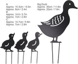 Haofy Duck Silhouettes Yard Art 4Pcs Metal Iron Stakes for Scare Birds Rabbits Squirrels, Farmhouse Pathway Lawn Decor, Bonsai Display Outdoor Garden