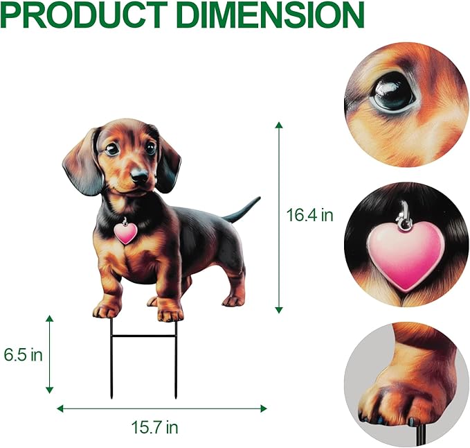 nawaza Dachshund Metal Garden Stakes Decorative,Outdoor Garden Dog Decor Stake,Birthday Gifts for Mom Women,Decorative Metal Housewarming Ornament for Lawn Patio Yard Pathway