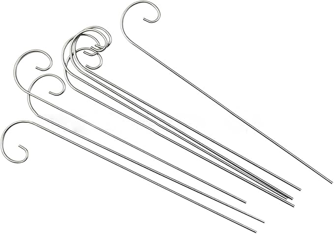 20 Pcs Silver 20cm Plant Label Hooks Markers Label Hanger Garden Plant Sign Stake Rustproof Deformed Garden Sign Hooks Hanging Rods for Flower Planter Plant Container Accessories