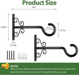 BOLITE Plant Hangers, 6 Inch Hanging Plant Brackets Outdoor or Indoor, Wall Hooks for Hanging Hummingbird Feeders, Bird Feeders, Planters, Lanterns, Wind Chimes, 2 Pack, Black, Gifts for Women Men
