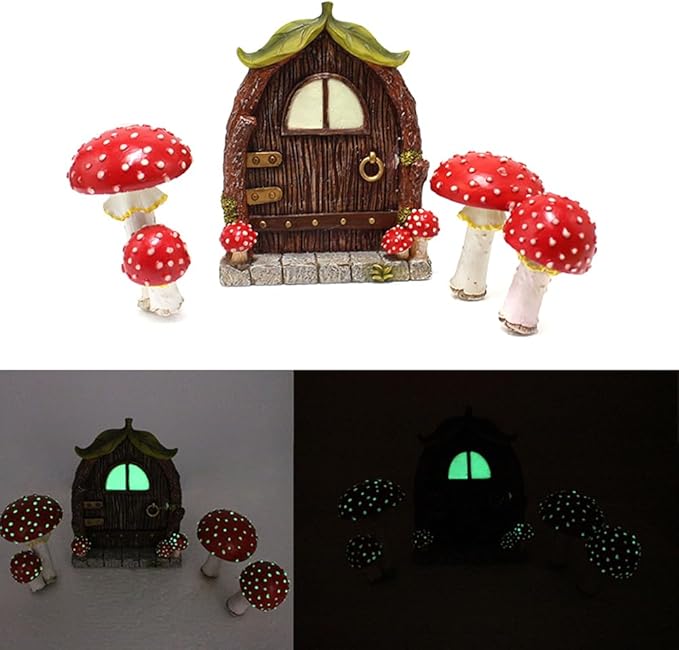 Outdoor Statues Garden Decoration Yard Sculpture Figurine Statuette,Resin Statues Gardening Supplies,Trees Decoration Garden Accessories,Garden Statuary Ornament Outdoor Statue Glow in The Dark