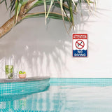 No Diving Pool Sign - 8 x 12 inch Aluminum Metal Pool Signs for Outside, Patio, Back Yard, Swimming Pool, Beach, Inside, UV Protected and Waterproof