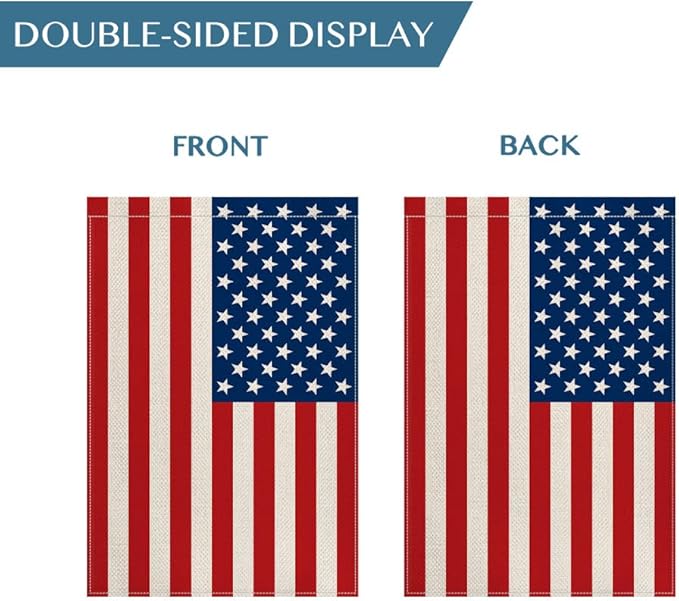 AVOIN colorlife 4th of July Patriotic Memorial Day House Flag 28x40 Inch Double Sided Outside, American Stars and Stripes Yard Outdoor Decoration