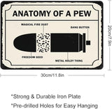 Warning Sign, Anatomy Of A Pew, Private Property Yard Metal Tin Sign Wall Decor, Industrial Grade Aluminum 8X12 Inch