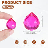 M METERXITY 20-Pack Crystal Ball Prisms, 24mm/0.94 Inch Chandelier Pendant Maker Hanging Crystals Chandelier Prisms for Home/Windows/Garden/DIY Decoration[Rose Red]