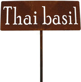 Classic Metal Garden Markers 19 Inches Tall (Thai basil, Naturally Rusted)