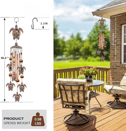 Turtle Wind Chime for Outside,Sea Turtle Gifts for Women,35IN Windchimes Outdoors Clearance,Turtle Decor for Garden Yard Porch Patio Home, Birthday Gift for Mom Grandma Friend