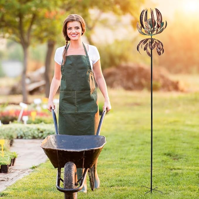 DREAMYSOUL Wind Spinner for Yard and Garden, 360 Degree Tulip Wind Spinner Outdoor, Large Kinetic Metal Wind Spinners & Sculpture