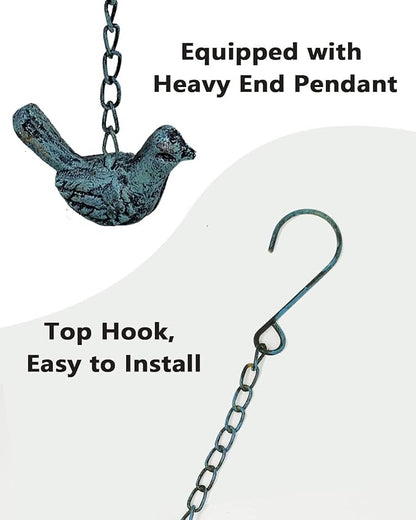 Sun and Moon Decorative Rain Chain, 8.5 Ft Rain Chains for Gutters, Metal Garden Decor Rain Chime, Functional Replacement Catcher Chains for Outside Downspouts, Rotational Sun Face Design