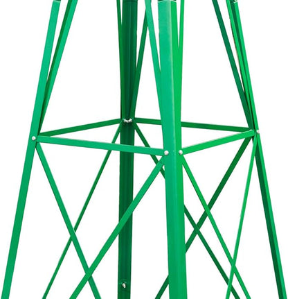 Metal Windmill for Garden Yard Decor, 8ft Tall Windmill Pinwheels Outdoor with Spinning Blades, Weather Vanes Lawn Ornaments, Weather-Resistant, Green