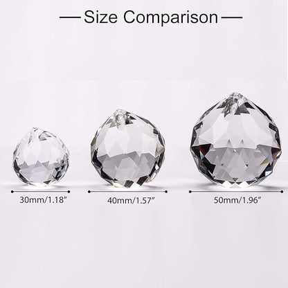 MerryNine 6 Pcs Clear Crystal Ball Prism Sun Shine Catcher Rainbow Pendants Maker, Hanging Crystals Prisms for Windows, for Feng Shui (30mm/40mm/50mm 6Pack)