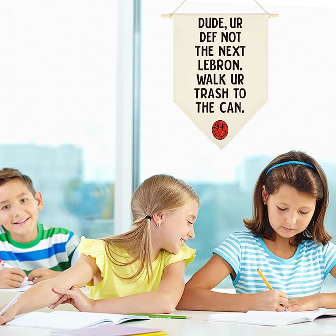 Funny High Middle School Hanging Pennant Flag Humorous English Math Classroom Rules Hanging Flag Funny Homeschool Must Haves Wall Decor