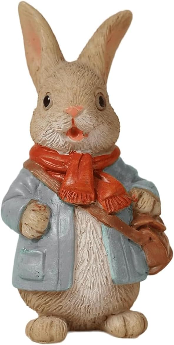 Garden Statues Resin Outdoor Rabbit Figurines Easter Bunny Garden Statue Cute Mini Bunny Figurine Sculpture Yard Animal Statues Yard Ornaments Decor
