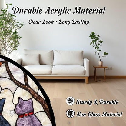Sun Catchers Indoor Window, Suncatchers for Windows Hanging with Ripple Texture, Acrylic Light Catcher Non-Glass, Durable Window and Garden Hanging Decor