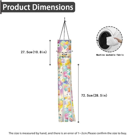 Jeiento Easter Day Theme Windsock Cute Rabbit Colorful Daisy Windsock Flag 40" Outdoor Hanging Decoration for Home Yard Patio Lawn Garden Tree,2 Pack