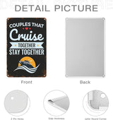 Patio Wall Decor Couples That Cruise Together Stay Together Cruising Lovers Metal Signs Vintage Bathroom Bathroom Yard Wedding Street Sign Wall Decor Fun Inspirational Happy Quotes Office 8X12inch