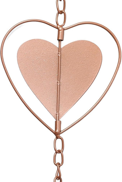 Heart Shape Rain Chain Wind Decorative Metal Rain Chain with Hook for Balcony Patio