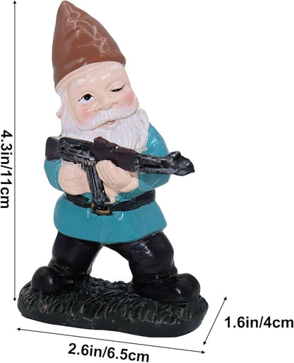 Tirifer Garden Gnome with Gun, Military Gnome Soldiers Garden Gnome, Tactical Statue for Indoor Outdoor, Patio, Yard, Lawn Ornaments, Home Décor
