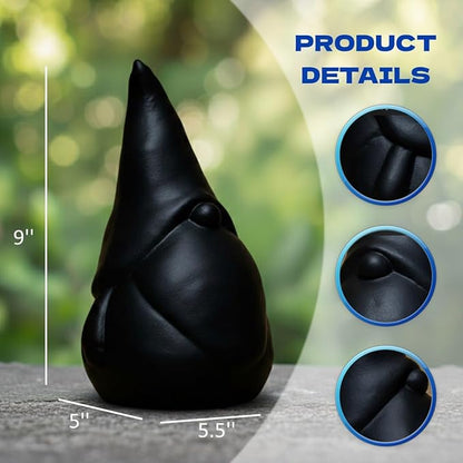 OLOMA Modern Garden Gnome Statue Outdoor Decor Heavy Stone Sculpture with Protective Resin Coating Weather Resistant Contemporary Garden Accent for Yard Patio Design