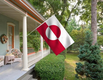 Greenland Flags, 4X6FT, Denmark Greenlander National Flag, Double Stitched with Brass Grommets, For Room Teen Cool Tapestry For Dorm Wall Decor For Porch, Indoor Outdoor Flags, Gifts (1PLY, 4X6)