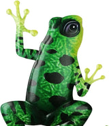 Frog Colorful Ornaments,Easy to Install,Anti-Rust Statue, Artwork Sculpture Hanging Wall Art for Outdoor Yard Fences Trees Entrance, Black Green
