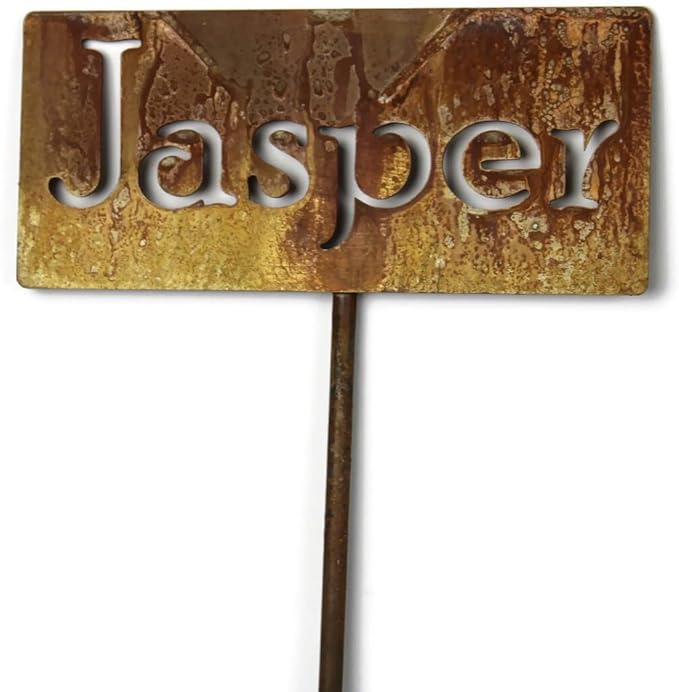 Classic Metal Garden Markers Clearance Items 20 to 33 Inches Tall (Jasper, Naturally Rusted)