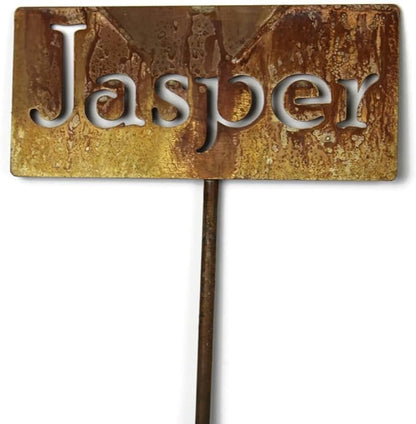 Classic Metal Garden Markers Clearance Items 20 to 33 Inches Tall (Jasper, Naturally Rusted)