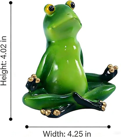 Funny Frog Statue Outdoor Decor for Garden, 5.15" Fairy Yard Figurines Home Sculptures for Lawn Patio Front Porch Backyard
