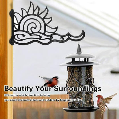 Heavy Duty Plant Hanging Bracket, Moon & Sun Shape Solid Aluminum Plant Hanger, Durable Rust-Resistant Wall Mount Hooks for Hanging Plants Bird Feeder Lanterns Wind Chimes (Set of 2)