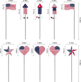 hogardeck 4th of July Decorations Outdoor, 10 PCS Metal Patriot Star Firework Decorative Garden Stakes for Fourth of July Decorations, Patriotic Yard Signs for Garden Memorial Day Decorations