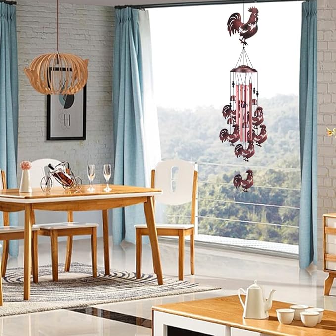 Chicken Wind Chimes for Garden, Home, Balcony, Yard, Outdoor Decoration, Gift Wind Bells, Memorial Wind Chime, Chicks Wind Catcher, Blessing WindChimes Gifts for Mom, Grandma, Family, Women, Friends